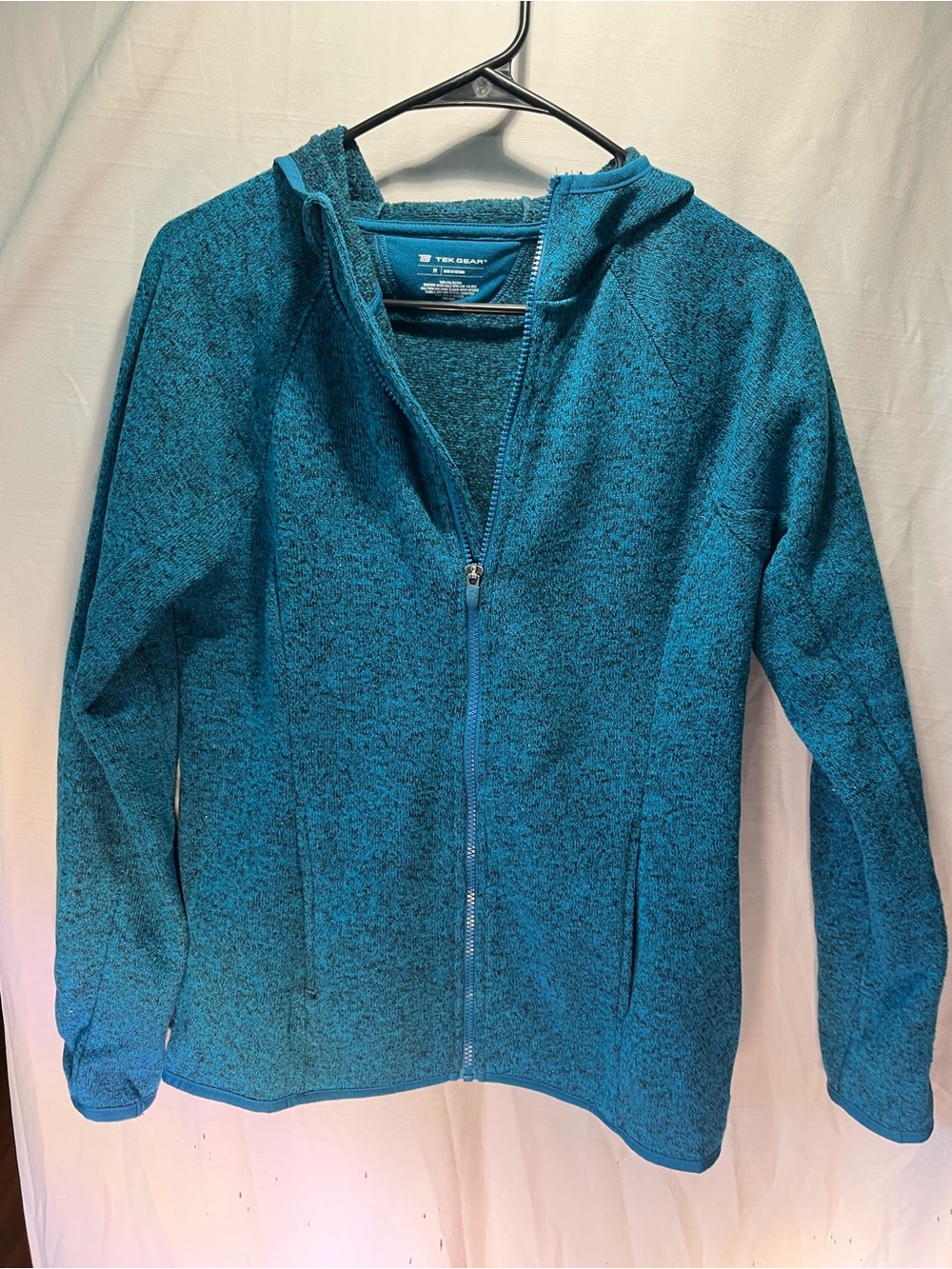 tek gear Women's Teal Zip-Up Hooded Utility Jacket